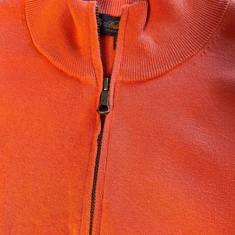 Brooks Brothers Men's Zip-Up Sweater in Coral